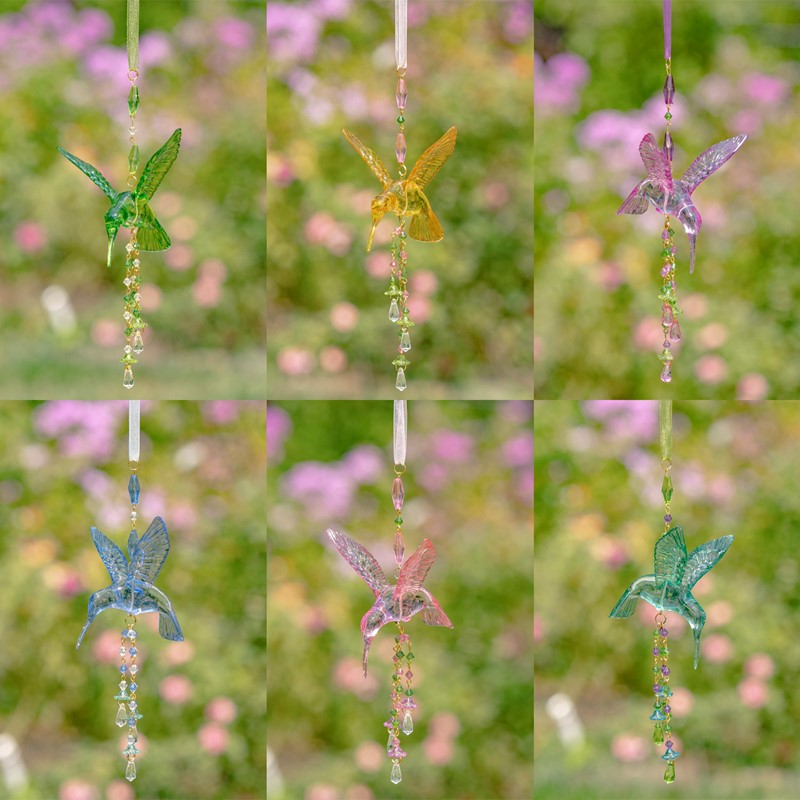 Zaer Ltd. International Short Acrylic Hummingbird Ornament in 6 Assorted Colors ZR110910-4