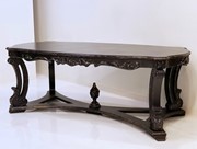 Zaer Ltd International Parisian-Style Large Oval Wooden Table in Antique Black ZR700304-BK View 2