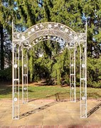 Zaer Ltd International 10.5ft. Tall Rectangular Arched Garden Gazebo in Antique White "Mahekal" ZR180064-AW View 2