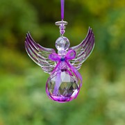 Zaer Ltd International Hanging Purple Acrylic Angel Ornaments in 6 Assorted Styles ZR503615 View 3