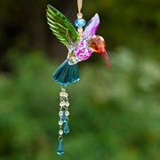 Zaer Ltd. International Pre-Order: Five Tone Acrylic Hummingbird Ornaments w/Tassels in 6 Asst. Colors ZR520516 View 3