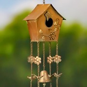 Zaer Ltd. International Set of 6 Assorted Style Hanging Antique Copper Color Birdhouse Wind Chimes LS132817 View 4