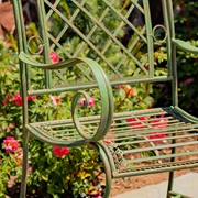 Zaer Ltd. International "Stephania" Victorian-Style Iron Garden Armchair in Antique Green ZR090518-GR View 4