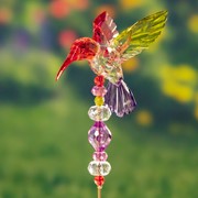 Zaer Ltd. International 22" Tall Five Tone Acrylic Hummingbird Pot Stakes in 6 Assorted Colors ZR203116 View 4