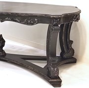 Zaer Ltd International Parisian-Style Large Oval Wooden Table in Antique Black ZR700304-BK View 4