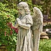 Zaer Ltd International Pre-Order: 36" Tall Praying Magnesium Angel Statue in Antique Grey "Gabriella" ZR252316-GY View 4