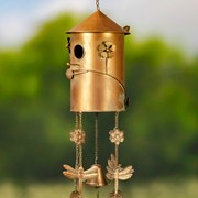 Zaer Ltd. International Set of 6 Assorted Style Hanging Antique Copper Color Birdhouse Wind Chimes LS132817 View 5