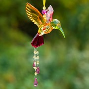 Zaer Ltd. International Pre-Order: Five Tone Acrylic Hummingbird Ornaments w/Tassels in 6 Asst. Colors ZR520516-SET View 5