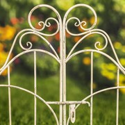 Zaer Ltd International "Stephania" 8ft. Tall Garden Gate Arch with Side Plant Stands in Antique White ZR180830-AW View 5