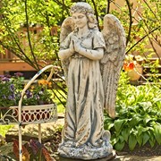 Zaer Ltd International Pre-Order: 36" Tall Praying Magnesium Angel Statue in Antique Grey "Gabriella" ZR252316-GY View 5