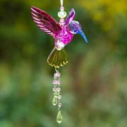 Zaer Ltd. International Pre-Order: Five Tone Acrylic Hummingbird Ornaments w/Tassels in 6 Asst. Colors ZR520516 View 6
