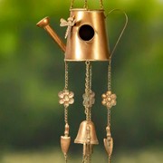 Zaer Ltd. International Set of 6 Assorted Style Hanging Antique Copper Color Birdhouse Wind Chimes LS132817 View 7