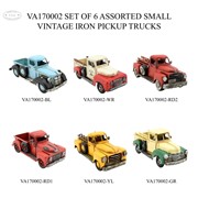Zaer Ltd International Set of 6 Assorted Color Small Vintage Iron Trucks VA170002-SET View 8
