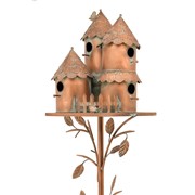 Zaer Ltd International 76.75" Tall Country Style Multi-Home Iron Birdhouse Stake "Pipersville" ZR182433 View 8