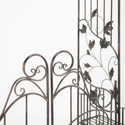 Zaer Ltd International "Stephania" 8ft. Tall Garden Gate Arch with Side Shelves in Copper-Brown ZR180830-CB View 8