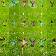 Zaer Ltd. International Hanging Acrylic 3-Piece Hummingbird Chain in 6 Assorted Colors ZR504014
