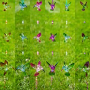 Zaer Ltd. International Hanging Acrylic 3-Piece Hummingbird Chain in 6 Assorted Colors ZR504014-SET