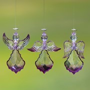 Zaer Ltd. International Large Hanging Purple Acrylic Angel Ornaments in 3 Assorted Styles ZR507415