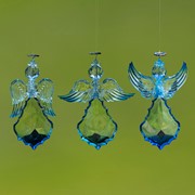 Zaer Ltd. International Large Hanging Blue Acrylic Angel Ornaments in 3 Assorted Styles ZR507515