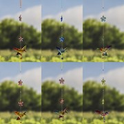 Zaer Ltd International Five Tone Acrylic Hummingbirds with Flowers in 6 Assorted Color Variations ZR505516-SET