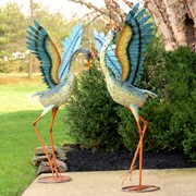 Zaer Ltd International Set of 2 Large Iron Dancing Cranes ZR160870-SET