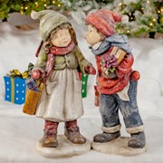 Zaer Ltd International Set of 2 "First Kiss" Standing Christmas Tushkas with Gifts ZR117614-SET