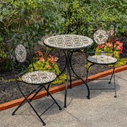 Zaer Ltd International Pre-Order: "Boston" Three-Piece Mosaic Bistro Set ZR165125-6-SET