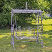 Zaer Ltd International Pre-Order: "Giorgi" 92in. Tall Iron Swing Bench in Blue-Bronze ZR171200-BB