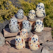 Zaer Ltd International Set of 3 Solar "Rock" Dogs with Light Up Eyes in 3 Assorted Colors VA200003