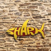 Zaer Ltd International Hanging Metal Shark Sign in 3 Assorted Colors ZR142127