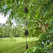 Zaer Ltd International Pre-Order: 72" Long Antique Bronze Hanging Pinecone Rain Chain ZR168626-BZ