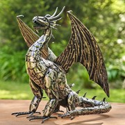 Zaer Ltd International Pre-Order: 21" Tall Metal Dragon Statue "Alexander" ZR180719