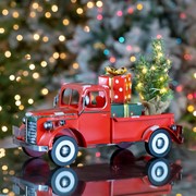 Zaer Ltd International Snow Covered Pickup Truck with Lighted Christmas Tree and Gifts ZR190161