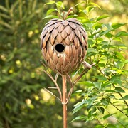 Zaer Ltd International 67.25" Tall Pinecone Shaped Copper Finish Birdhouse Stake ZR193148