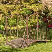 Zaer Ltd International 5ft. Long Antique Style Iron Garden Bridge in Antique Bronze "Paris 1968" ZR140960-BZ
