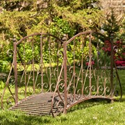 Zaer Ltd International 5ft. Long Antique Style Iron Garden Bridge in Antique Bronze "Paris 1968" ZR140960-BZ