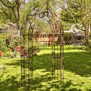 Zaer Ltd. International "Philadelphia" 8.5ft. Tall Iron Garden Arch Decoration in Ant. Bronze ZR190429-BZ