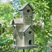 Zaer Ltd. International 75.75" Tall Galvanized Condo Birdhouse Stake "Lambertville" ZR198103-GV