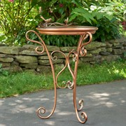 Zaer Ltd. International Shallow Copper Birdfeeder and Tray with Three Leg Stand ZR700690-CP