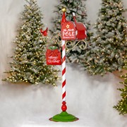 Zaer Ltd. International 42" Tall Standing Christmas Mailbox with Hanging Sign and Cardinal ZR201520