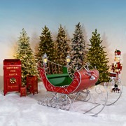 Zaer Ltd. International "Kutaisi" Large Victorian Christmas Sleigh in Red, Green and Silver ZR981109-RS