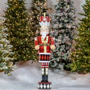 Zaer Ltd. International 61" Tall Iron Christmas Nutcracker with Drum & LED Lights "George" ZR190660