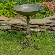 Zaer Ltd. International 27" Tall Ornate Pedestal Birdbath with Bird Details in Copper-Bronze ZR160318-CB