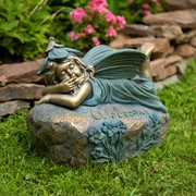 Zaer Ltd International 20" Tall Magnesium Fairy Statue Laying on Tummy "Fern" ZR339120