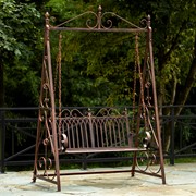 Zaer Ltd International "Tserovani" Iron Swing Bench in Antique Bronze ZR820302-BZ