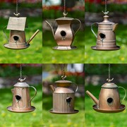 Zaer Ltd International Pre-Order: Set of 6 Assorted Style Antique Copper Finish Teapot Birdhouses ZR170773-CPS