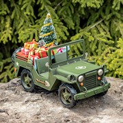 Zaer Ltd. International 1940's Vintage Style Military Vehicle with Christmas Tree and Gifts ZR191858