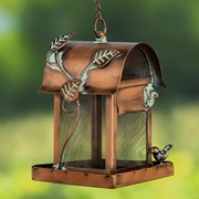 Zaer Ltd. International Hanging Iron Bird Feeder with Antique Copper Finish "Prairie" LS213032