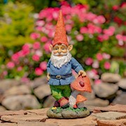 Zaer Ltd. International 16" Tall Spring Gnome Garden Statue with Mushrooms ZR244416