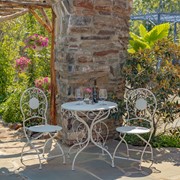 Zaer Ltd. International "Le Chardenoux 1908" Three Piece Metal Bistro Set in Antique White ZR200502-3-AW